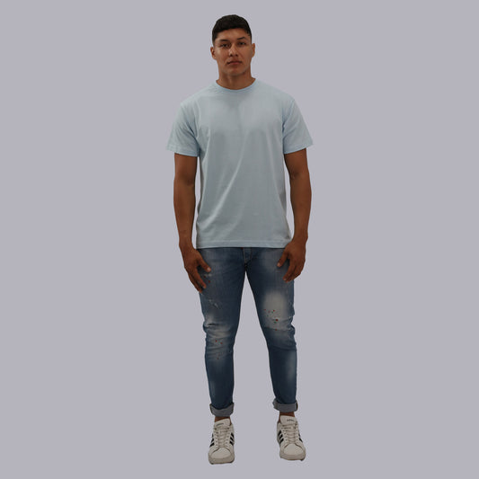 CAMISETA BASICA PREMIUM / AZUL MEDIO
