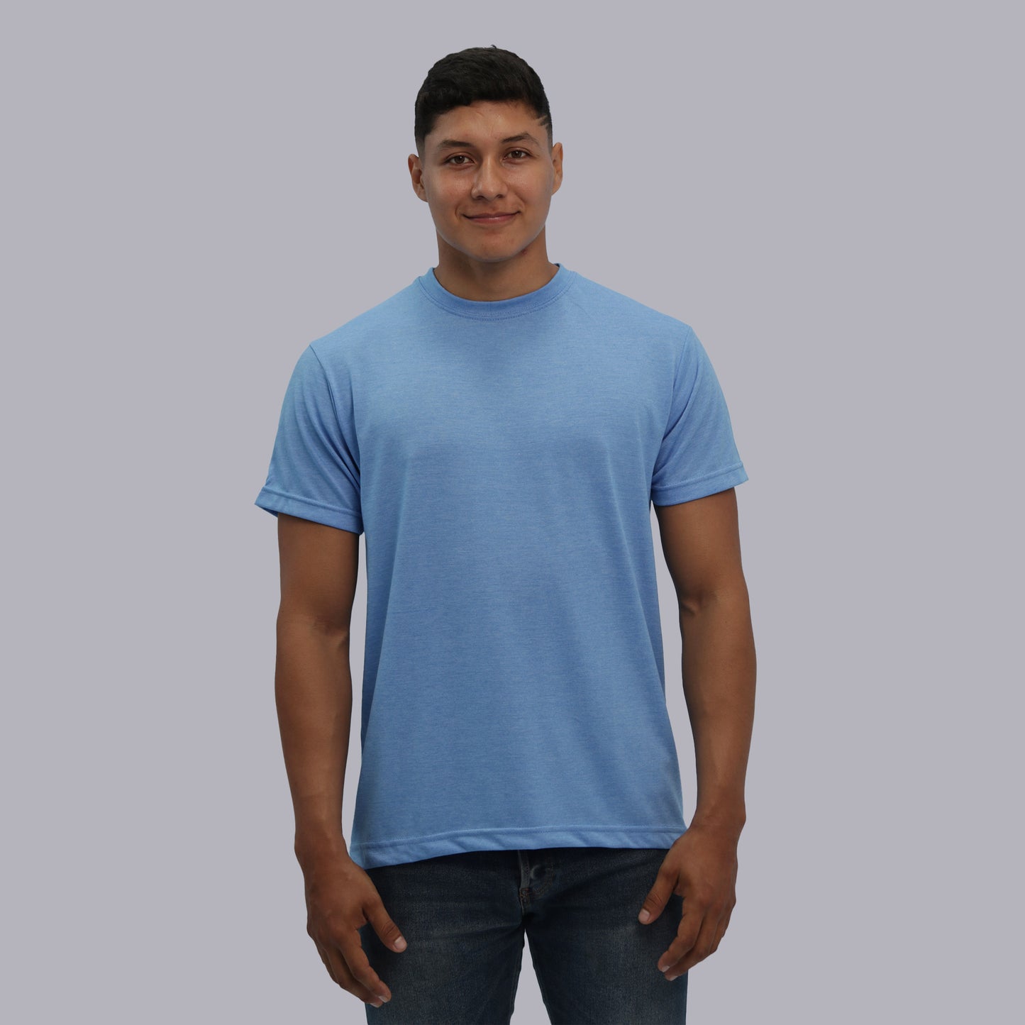 CAMISETA BASICA PREMIUM / CELESTE JASPED