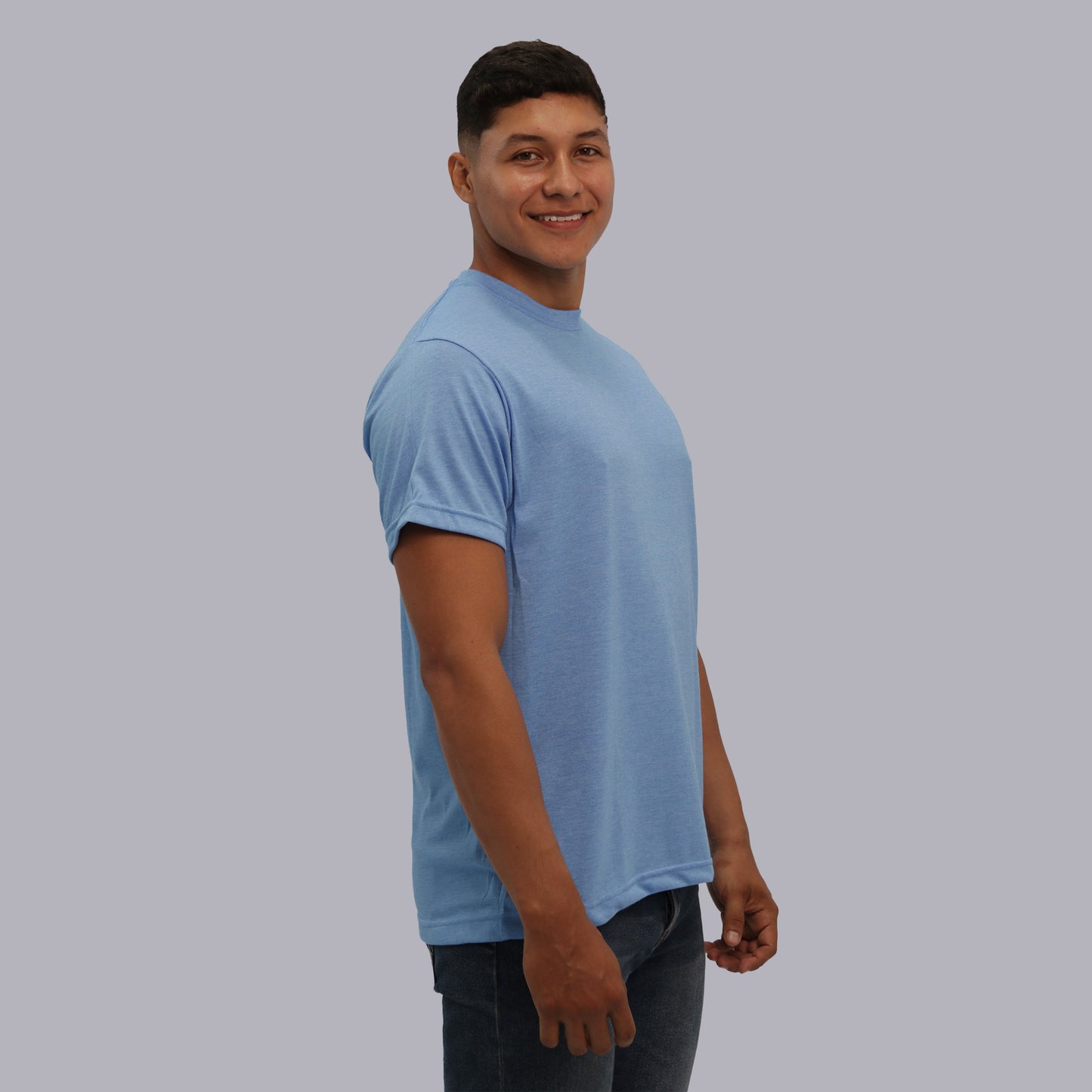 CAMISETA BASICA PREMIUM / CELESTE JASPED