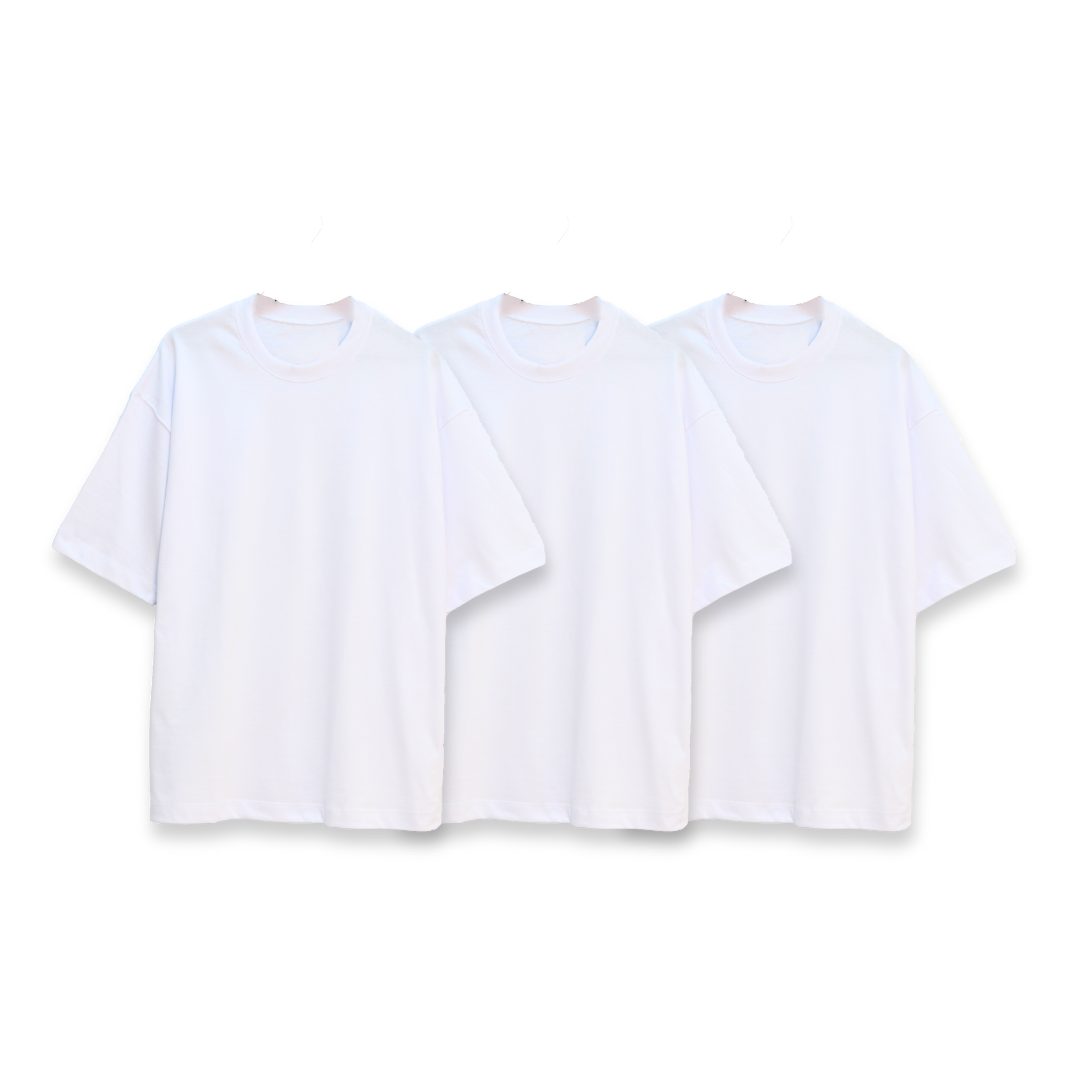 PACKS OVERSIZE PREMIUM BLANCO + BLANCO + BLANCO