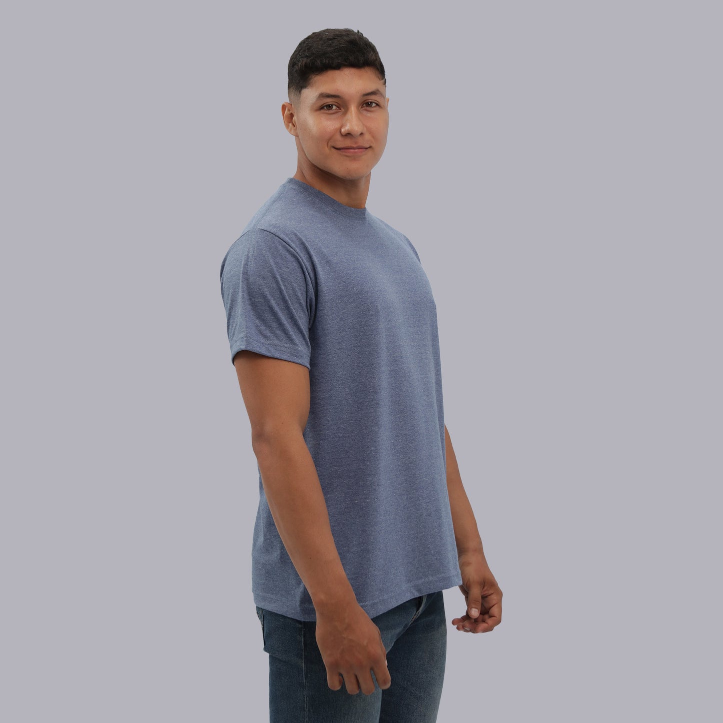 CAMISETA BASICA PREMIUM / AZUL JASPED