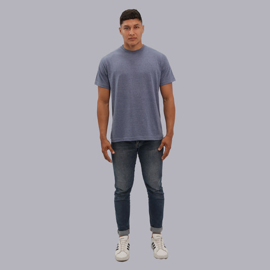 CAMISETA BASICA PREMIUM / AZUL JASPED