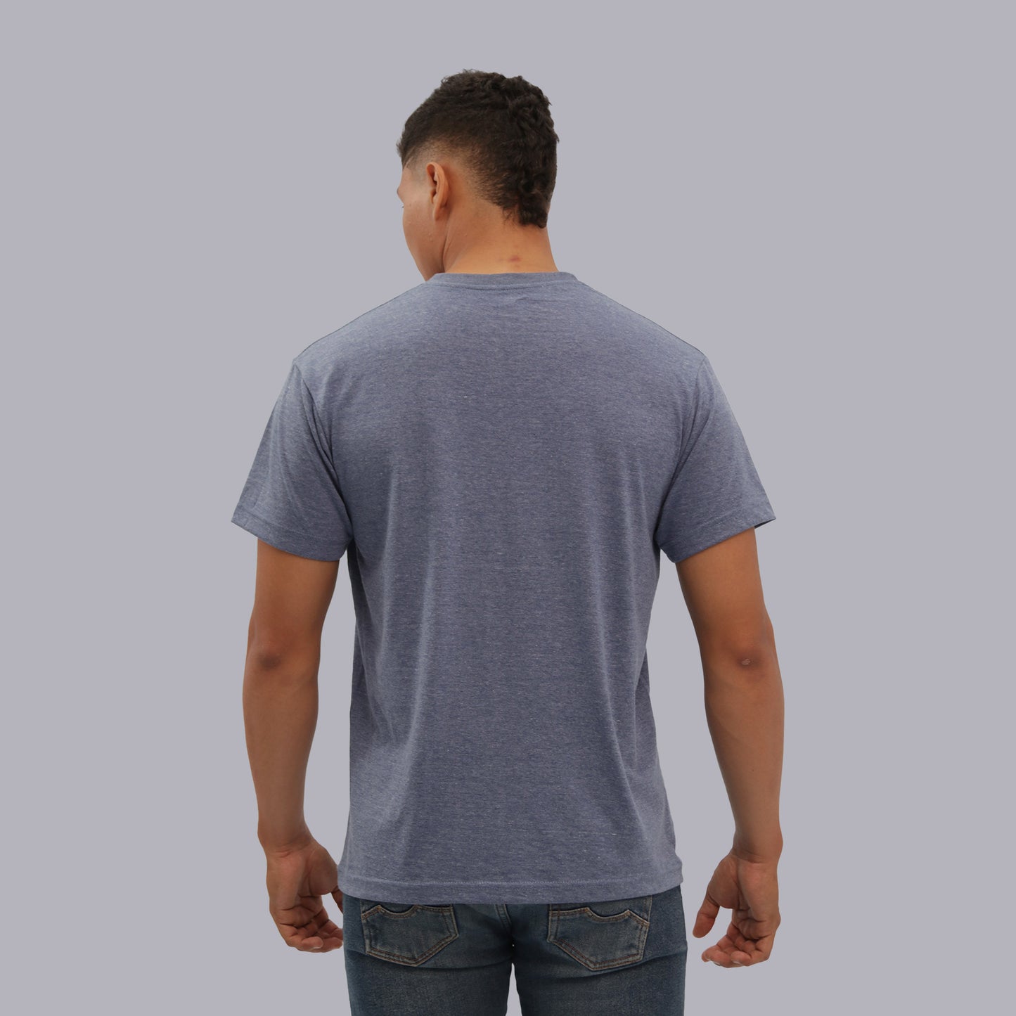 CAMISETA BASICA PREMIUM / AZUL JASPED