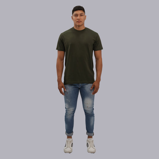 CAMISETA BASICA PREMIUM / VERDE MILITAR